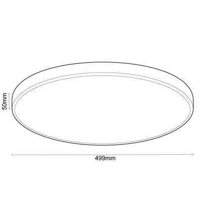 LED Dimmable φωτιστικό οροφής με φωνητικό έλεγχο OPAL LED/48W/230V 2700-6500K μαύρο + τηλεχειριστήριο