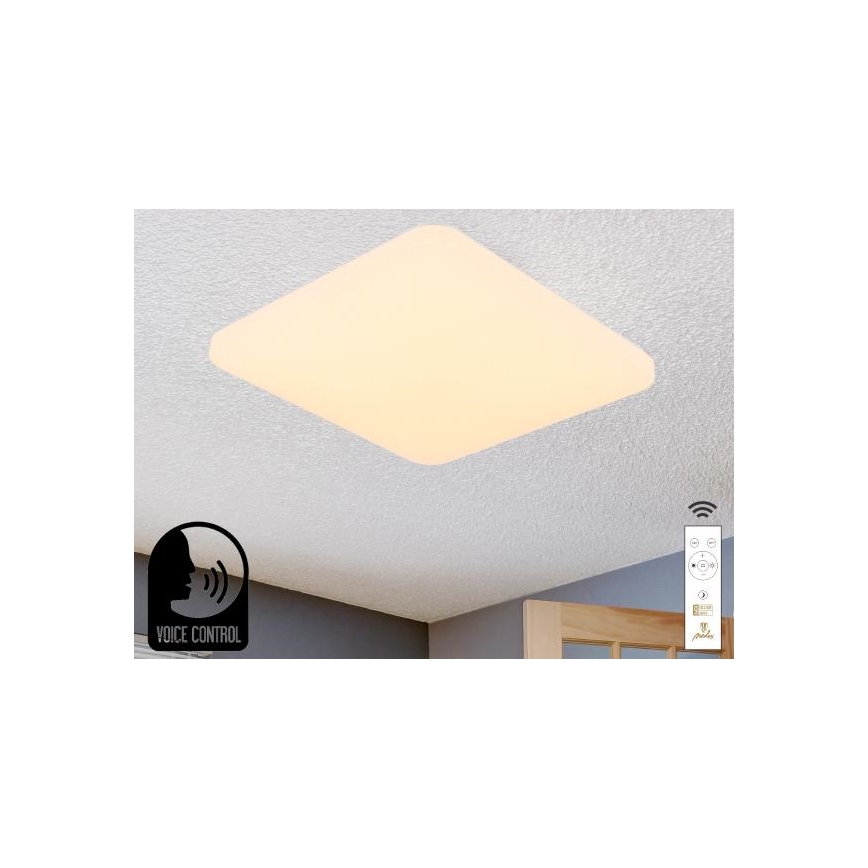 LED Dimmable φωτιστικό οροφής με φωνητικό έλεγχο OPAL LED/48W/230V 2700-6500K λευκό + τηλεχειριστήριο