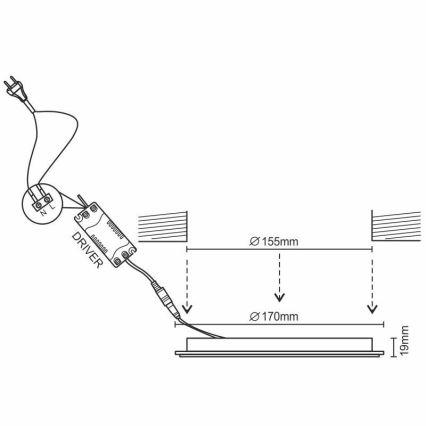 LED Dimmable χωνευτό φωτιστικό/12W/230V 3000-6500K Wi-Fi Tuya