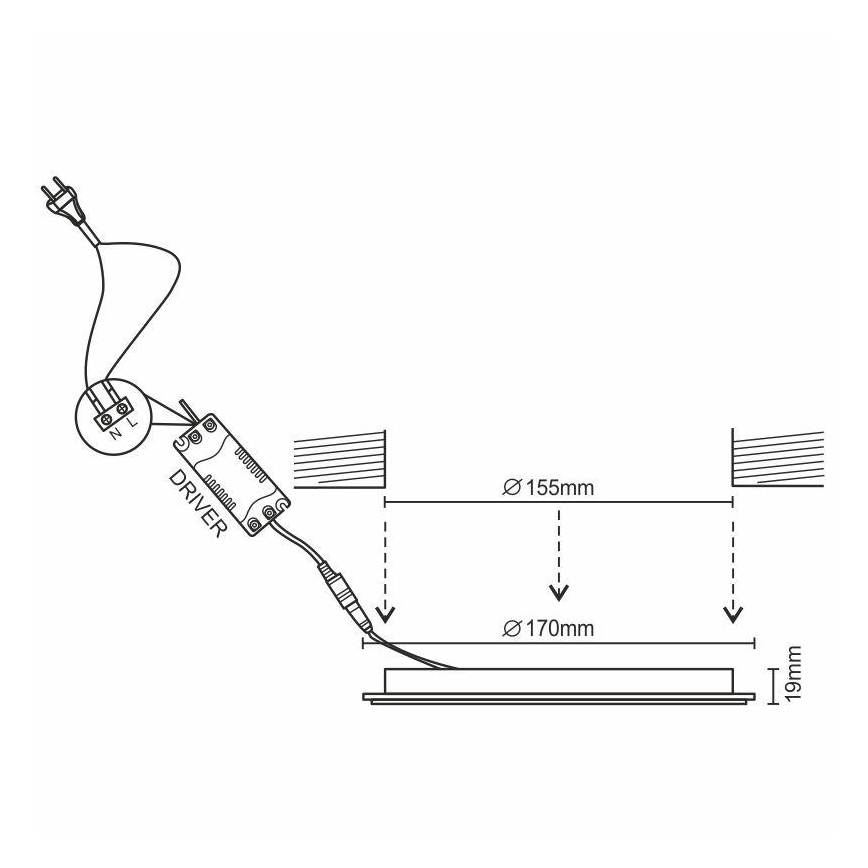 LED Dimmable χωνευτό φωτιστικό/12W/230V 3000-6500K Wi-Fi Tuya