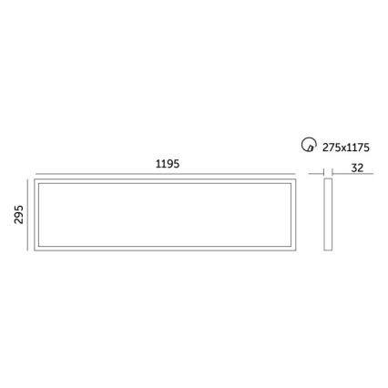 LED Dimmable χωνευτό φωτιστικό πάνελ CAPRI LED/25/36/40W/230V 3000/4000/5700K IP44 30x120 cm