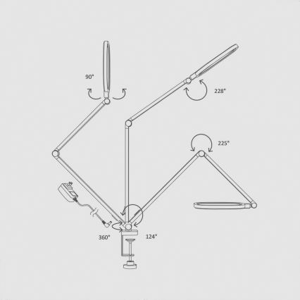LED Dimming αφής εύκαμπτο Επιτραπέζιο φωτιστικό POINTIQ LED/15W/230V 3000-6500K CRI 96 μαύρο