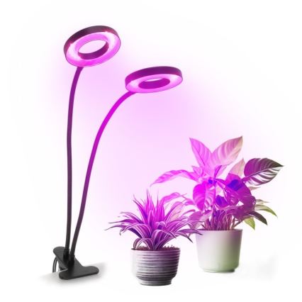 LED Dimming εύκαμπτο επιτραπέζιο φωτιστικό με κλιπ για ανάπτυξη φυτών VITARO 2xLED/4W/230V μαύρο