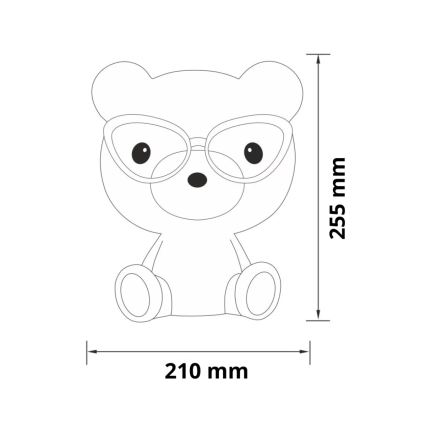 LED Dimming παιδική λάμπα νυκτός LED/2.5W ροζ αρκούδα
