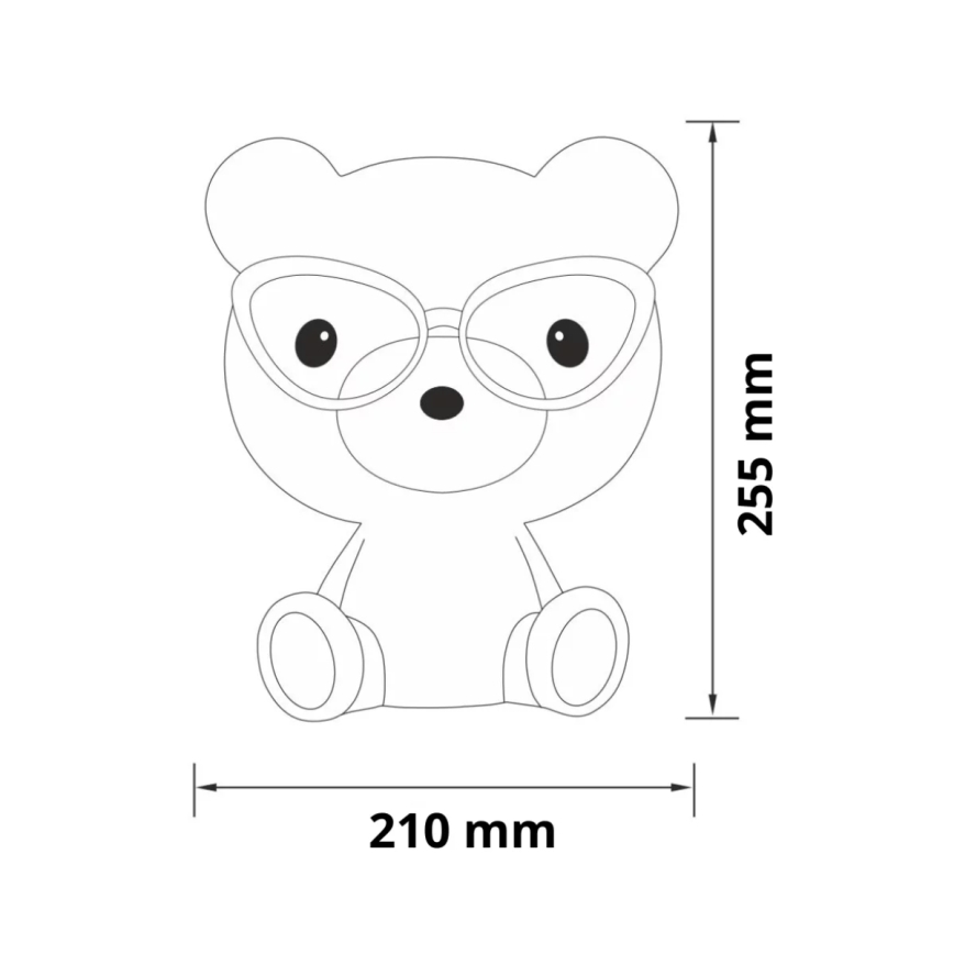LED Dimming παιδική λάμπα νυκτός LED/2.5W ροζ αρκούδα