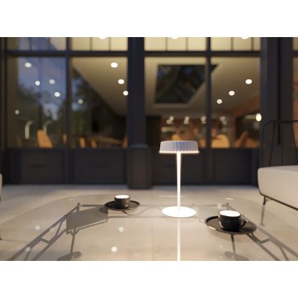 LED Dimmable Ηλιακό επαναφορτιζόμενο επιτραπέζιο φωτιστικό VIVIEN LED/3W/5V 2700K 1600 mAh IP54 λευκό