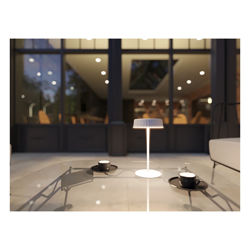 LED Dimmable Ηλιακό επαναφορτιζόμενο επιτραπέζιο φωτιστικό VIVIEN LED/3W/5V 2700K 1600 mAh IP54 λευκό