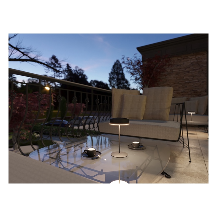 LED Dimming solar επαναφορτιζόμενο Επιτραπέζιο φωτιστικό VIVIEN LED/3W/5V 2700K 1600 mAh IP54 μαύρο