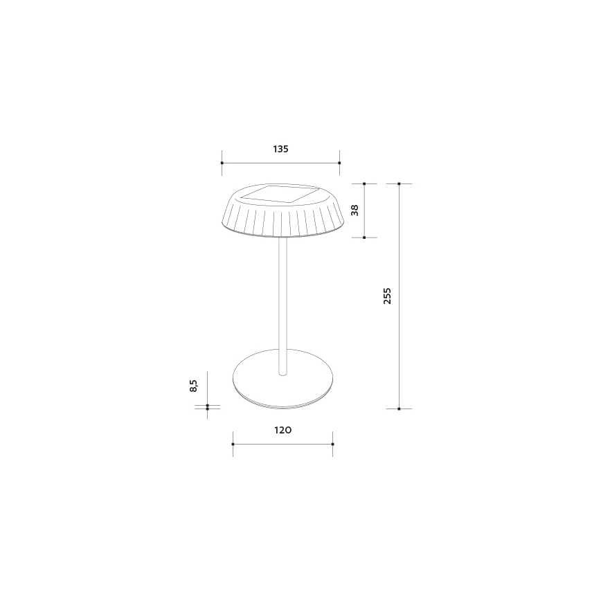 LED Dimmable Ηλιακό επαναφορτιζόμενο επιτραπέζιο φωτιστικό VIVIEN LED/3W/5V 2700K 1600 mAh IP54 λευκό
