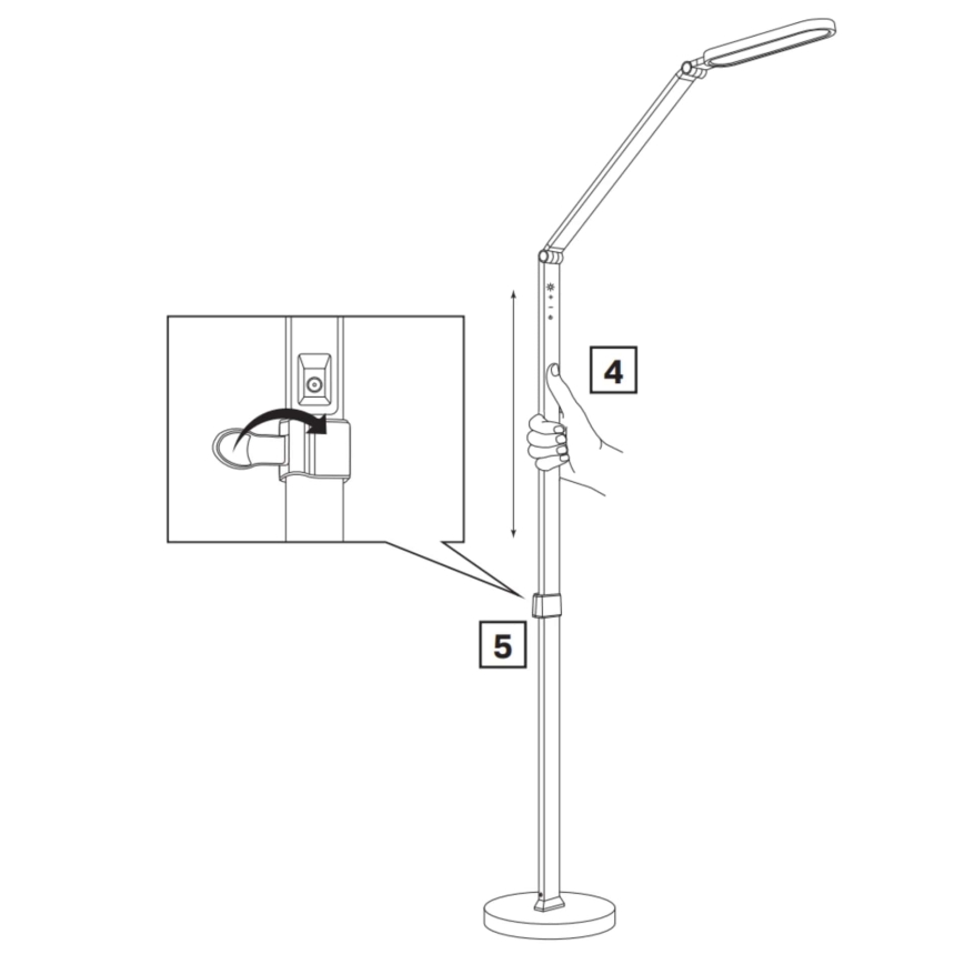 LED Dimming touch επιδαπέδια λάμπα FERRARA LED/13W/230V 3000/4000/6000K λευκό