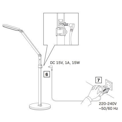 LED Dimming touch επιδαπέδια λάμπα FERRARA LED/13W/230V 3000/4000/6000K λευκό