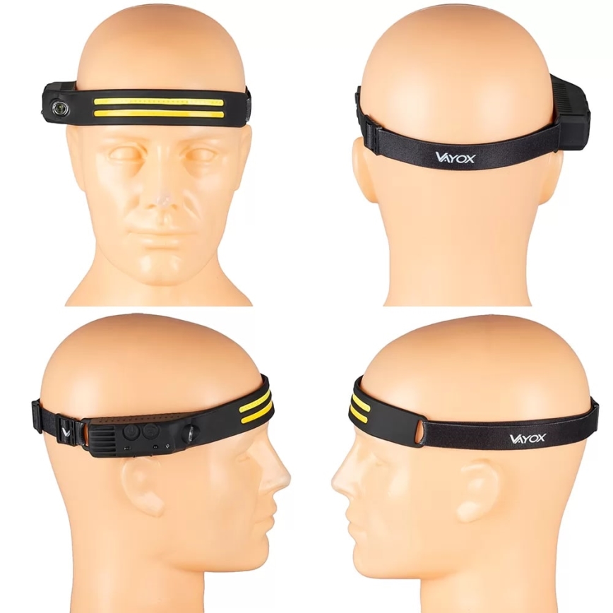 LED Dimming επαναφορτιζόμενο φακός κεφαλής με αισθητήρα 3xLED/5V IP44 300 γυαλιστερό 1200 mAh