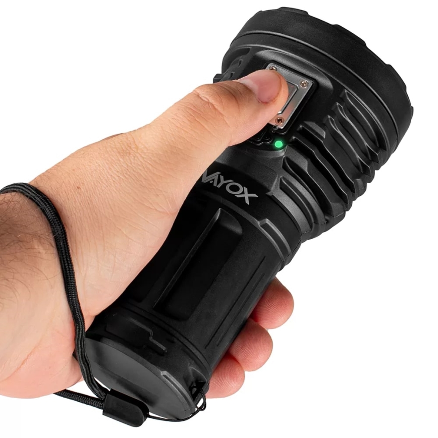 LED Dimming επαναφορτιζόμενο φακός LED/5V IPX4 600 γυαλιστερό 1200 mAh