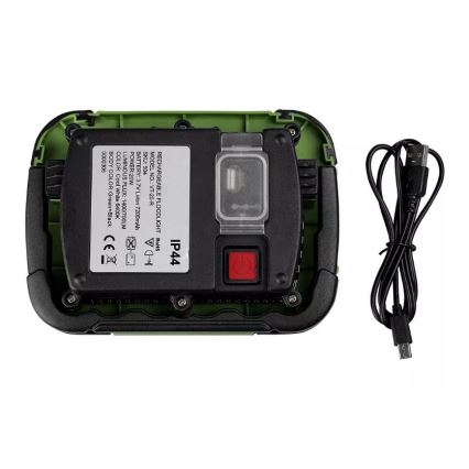 LED Dimming επαναφορτιζόμενο προβολέας SAMSUNG CHIP + λειτουργία SOS LED/10W/3,7V/USB IP44 4000K 3600 mAh πράσινο