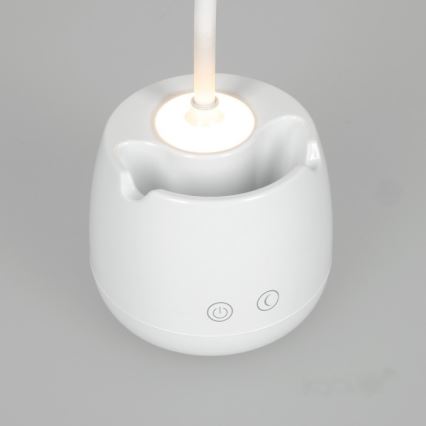 LED Dimming εύκαμπτο επαναφορτιζόμενο Επιτραπέζιο φωτιστικό LUSIA LED/5W/5V 3000/4000K 1200 mAh λευκό