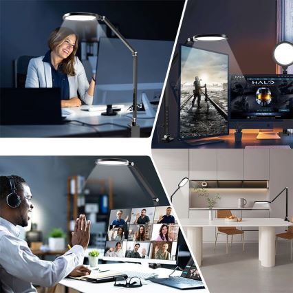 LED Dimming αφής εύκαμπτο Επιτραπέζιο φωτιστικό LED/15W/230V 3000-6500K CRI 96 μαύρο
