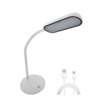 LED Dimming αφής εύκαμπτο Επιτραπέζιο φωτιστικό LED/6W/5V USB 1200 mAh λευκό