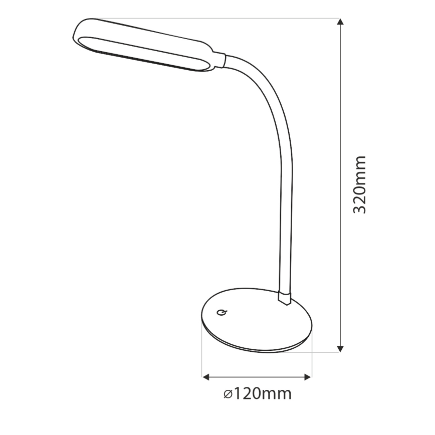 LED Dimming αφής εύκαμπτο Επιτραπέζιο φωτιστικό LED/6W/5V USB 1200 mAh λευκό