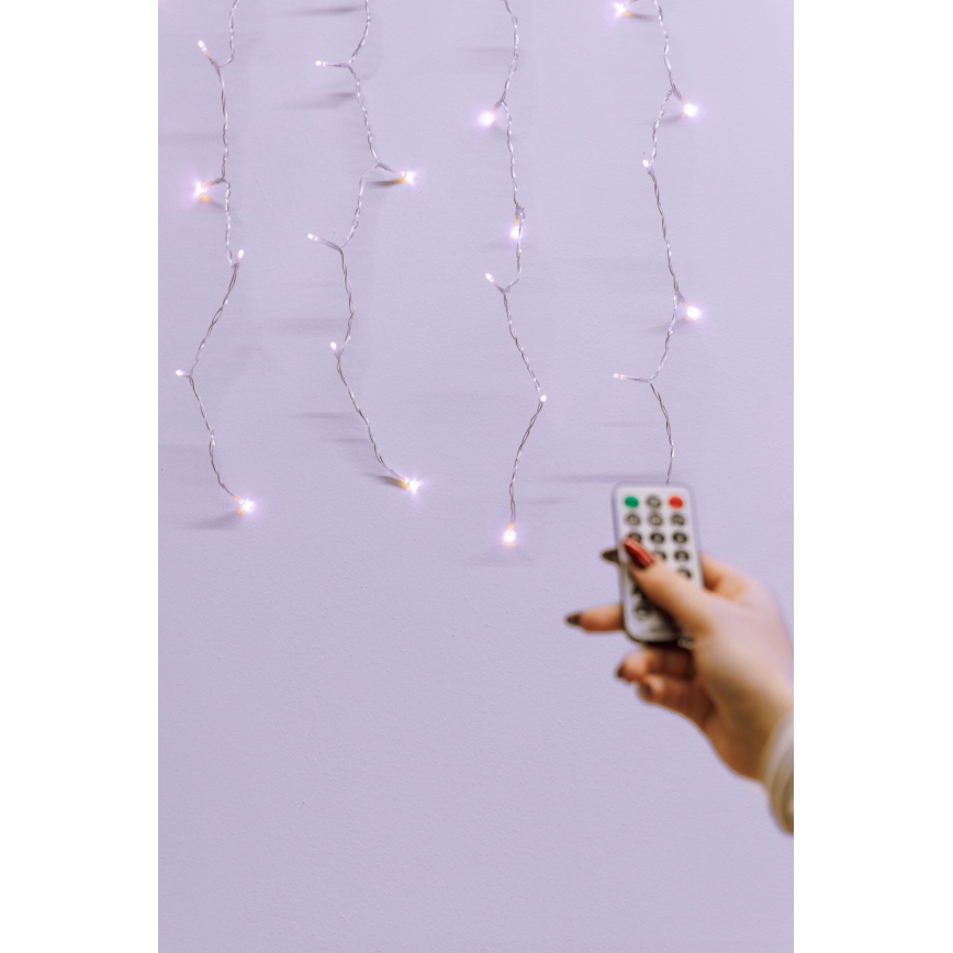 LED Dimming Εξωτερικού χώρου Χριστουγεννιάτικα λαμπάκια κουρτίνα CURTAIN 360xLED/8,4W/230V 2x2 m IP44 θερμό λευκό + τηλεχειριστήριο