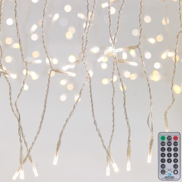 LED Dimming Εξωτερικού χώρου Χριστουγεννιάτικα λαμπάκια κουρτίνα CURTAIN 360xLED/8,4W/230V 2x2 m IP44 θερμό λευκό + τηλεχειριστήριο