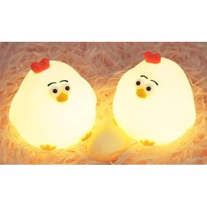 LED Dimming επαναφορτιζόμενο παιδικό φωτάκι νυκτός LED/1W/5V 3000K 800 mAh chicken