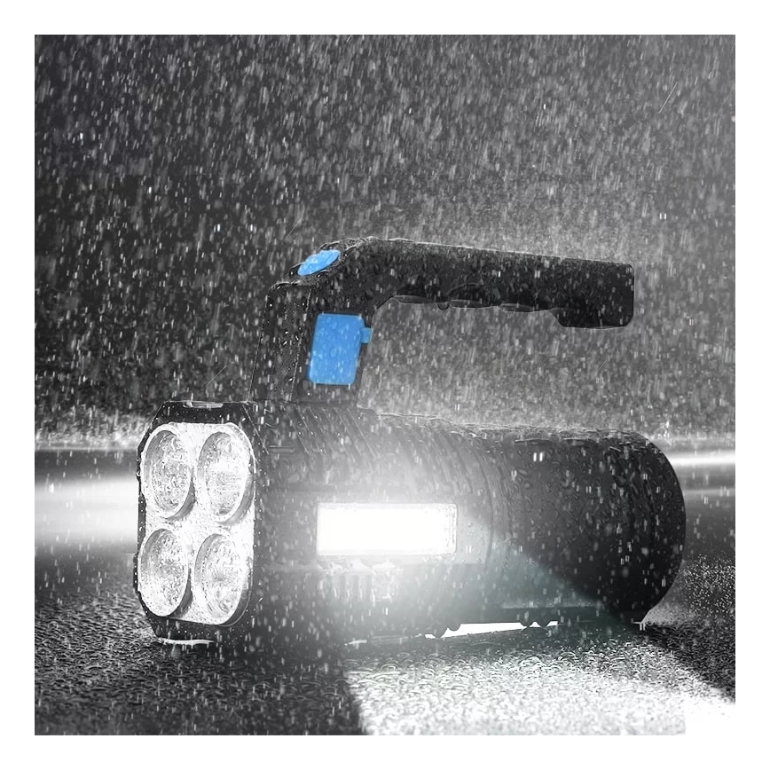 LED Dimming επαναφορτιζόμενο φακός LED/5V IPX4 250 γυαλιστερό 1200 mAh