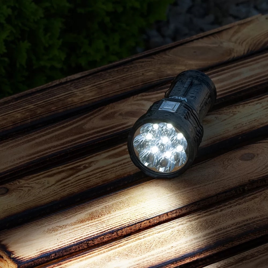 LED Dimming επαναφορτιζόμενο φακός LED/5V IPX4 600 γυαλιστερό 1200 mAh