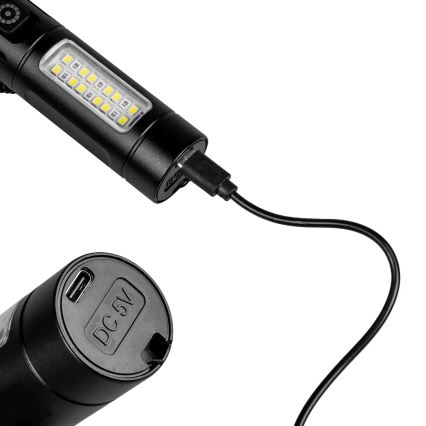 LED Dimming επαναφορτιζόμενο φακός με ένα κόκκινο φωστικό LED/5W/5V IPX4 260 γυαλιστερό 2000 mAh