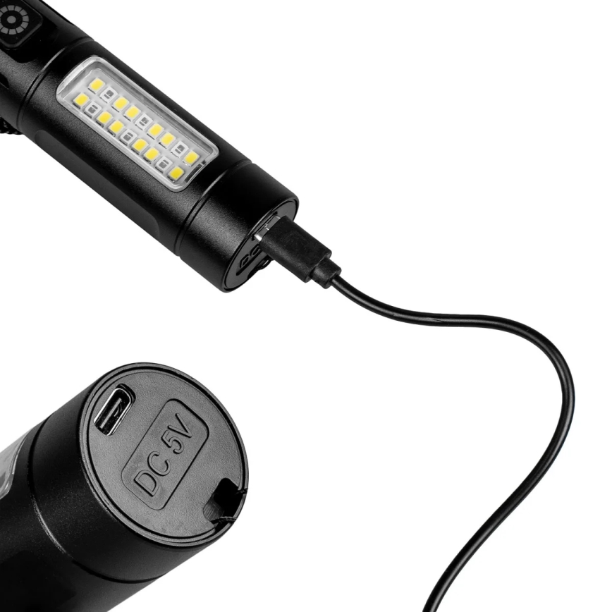 LED Dimming επαναφορτιζόμενο φακός με ένα κόκκινο φωστικό LED/5W/5V IPX4 260 γυαλιστερό 2000 mAh