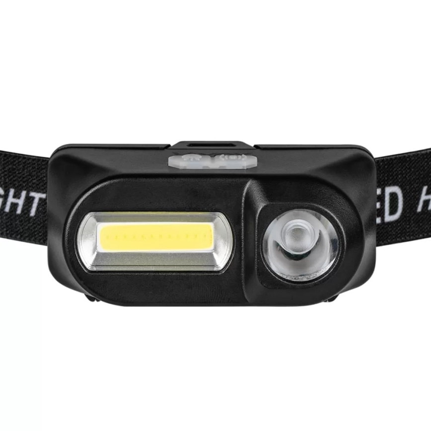 LED Dimming επαναφορτιζόμενο φακός κεφαλής 2xLED/5V IP44 210 γυαλιστερό 2000 mAh
