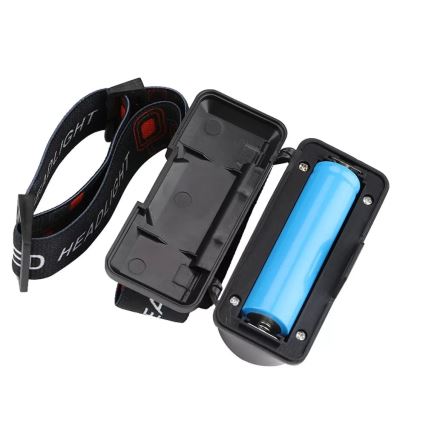 LED Dimming επαναφορτιζόμενο φακός κεφαλής 2xLED/5V IP44 210 γυαλιστερό 2000 mAh