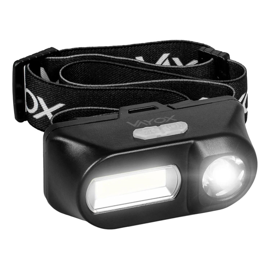 LED Dimming επαναφορτιζόμενο φακός κεφαλής 2xLED/5V IPX4 250 γυαλιστερό 2000 mAh
