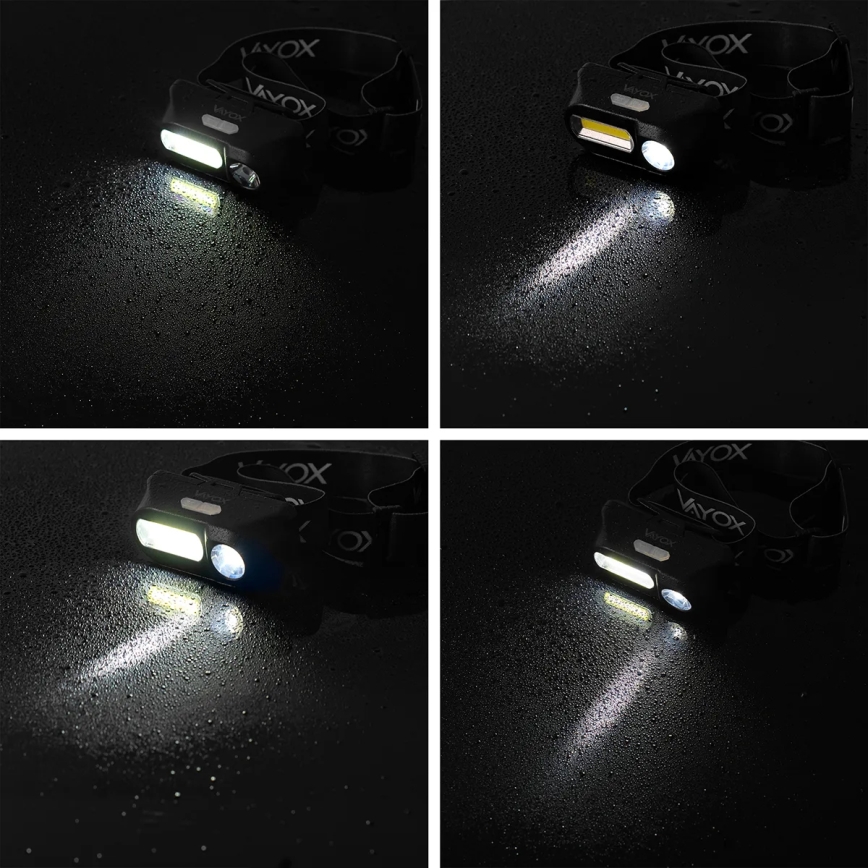 LED Dimming επαναφορτιζόμενο φακός κεφαλής 2xLED/5V IPX4 250 γυαλιστερό 2000 mAh