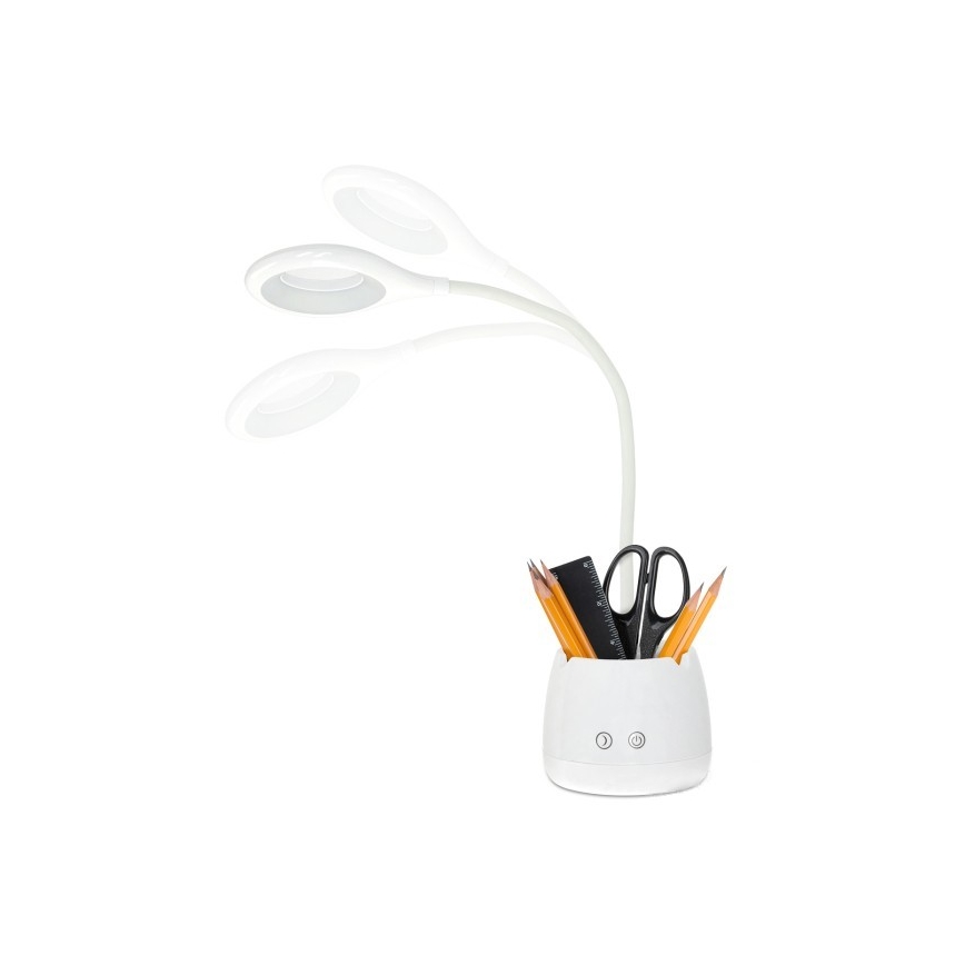 LED Dimming εύκαμπτο επαναφορτιζόμενο Επιτραπέζιο φωτιστικό LUSIA LED/5W/5V 3000/4000K 1200 mAh λευκό