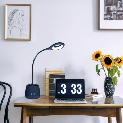 LED Dimming εύκαμπτο επαναφορτιζόμενο Επιτραπέζιο φωτιστικό LUSIA LED/5W/5V 3000/4000K 1200 mAh μαύρο