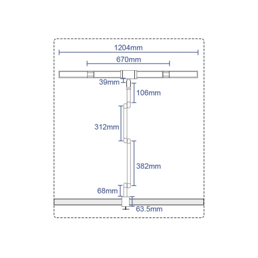 LED Dimming touch εύκαμπτο Επιτραπέζιο φωτιστικό LED/36W/230V 3000-6500K CRI 92 μαύρο