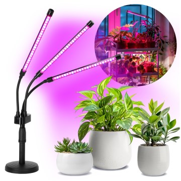 LED Dimming εύκαμπτο Επιτραπέζιο φωτιστικό για ανάπτυξη φυτών VITARO 3xLED/10W/230V μαύρο