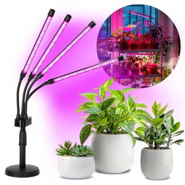 LED Dimming εύκαμπτο Επιτραπέζιο φωτιστικό για ανάπτυξη φυτών VITARO 4xLED/10W/230V μαύρο