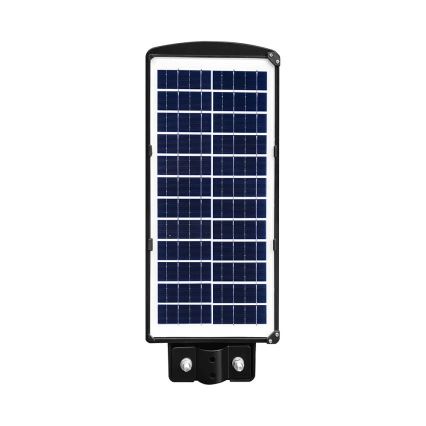 LED Ηλιακό φωτιστικό δρόμου με ρυθμιζόμενη ένταση φωτισμού και αισθητήρα κίνησης και λυκόφωτος LED/8W/3,2V 6000K IP65 9000 mAh μαύρο + τηλεχειριστήριο