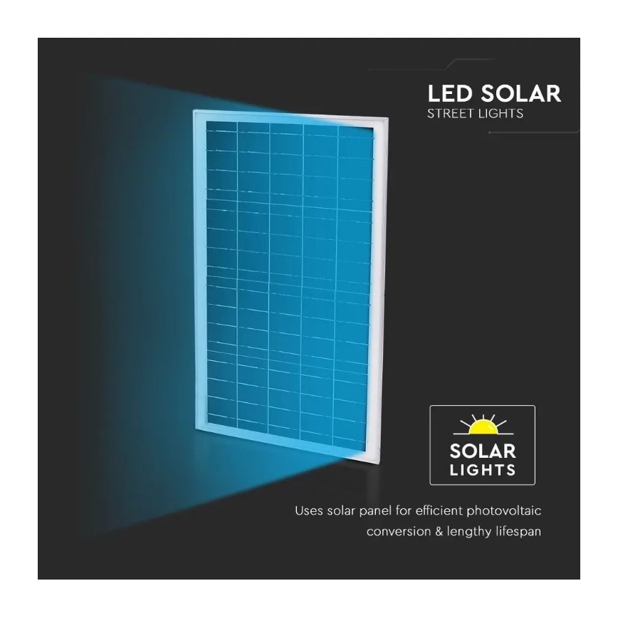 LED Dimming ηλιακό φωτιστικό δρόμου LED/50W/6,4V 4000K IP65 50000 mAh + τηλεχειριστήριο