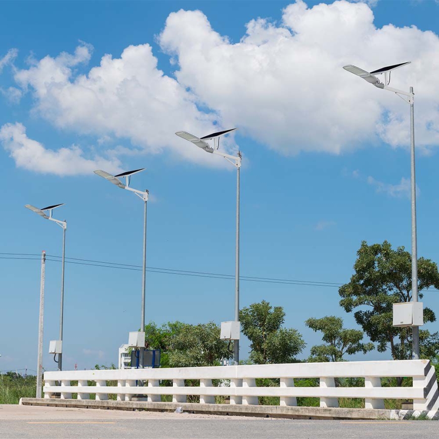 LED Dimming ηλιακό φωτιστικό δρόμου SAMSUNG CHIP LED/50W/6,4V 6000K IP65 30000 mAh + τηλεχειριστήριο