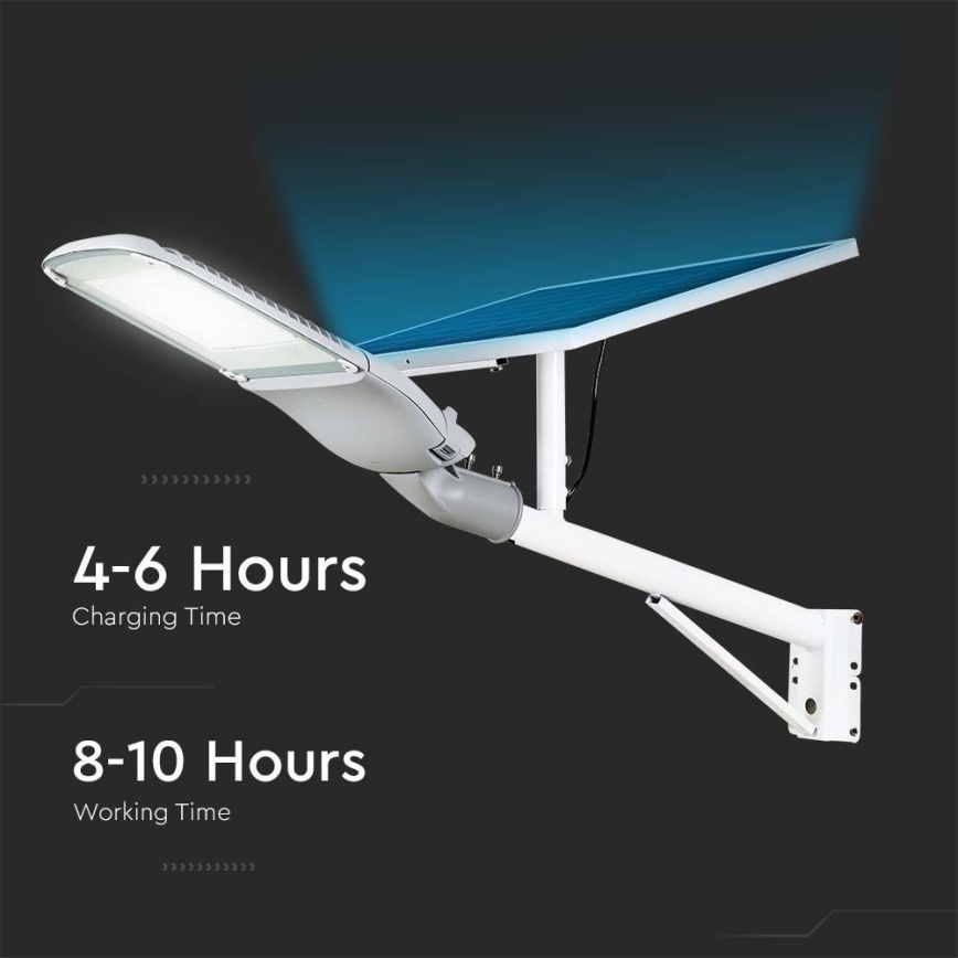 LED Dimming ηλιακό φωτιστικό δρόμου SAMSUNG CHIP LED/50W/6,4V 6000K IP65 30000 mAh + τηλεχειριστήριο