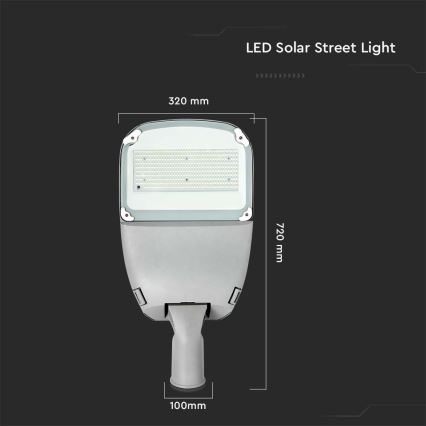 LED Dimming ηλιακό φωτιστικό δρόμου SAMSUNG CHIP LED/50W/6,4V 6000K IP65 30000 mAh + τηλεχειριστήριο