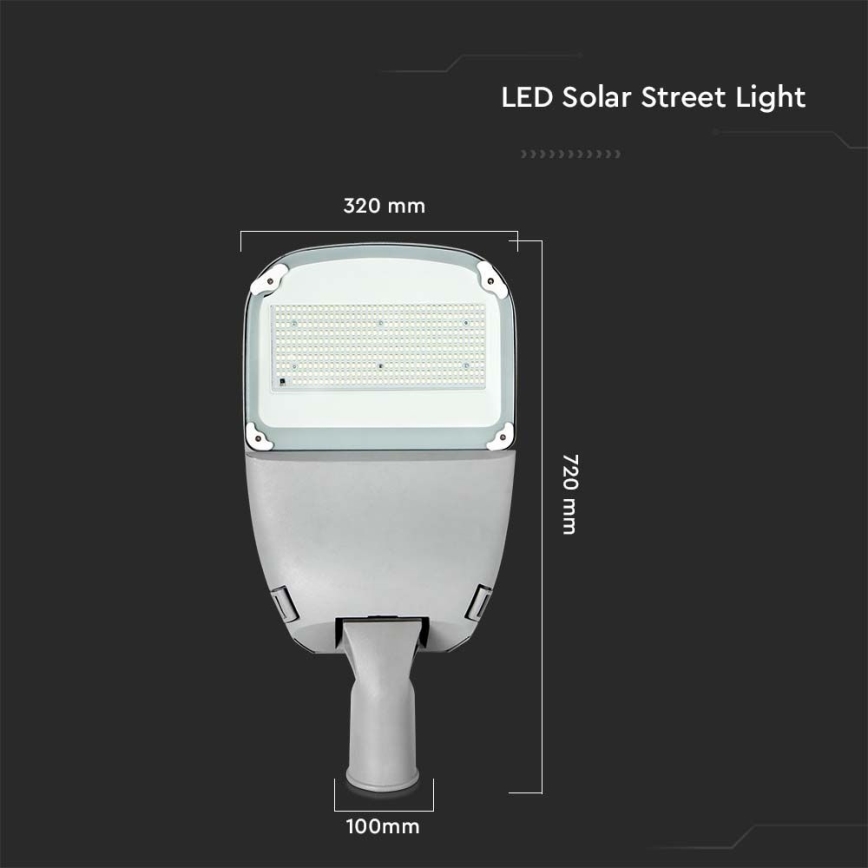 LED Dimming ηλιακό φωτιστικό δρόμου SAMSUNG CHIP LED/50W/6,4V 6000K IP65 30000 mAh + τηλεχειριστήριο