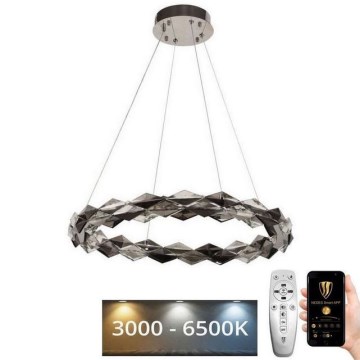 LED Dimming κρυστάλλινο κρεμαστό φωτιστικό οροφής κρεμαστό φωτιστικό οροφής LED/40W/230V 3000-6500K γυαλιστερό χρώμιο + τηλεχειριστήριο