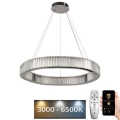 LED Dimming κρυστάλλινο κρεμαστό φωτιστικό οροφής κρεμαστό φωτιστικό οροφής LED/50W/230V 3000-6500K γυαλιστερό χρώμιο + τηλεχειριστήριο