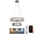 LED Dimming κρυστάλλινο κρεμαστό φωτιστικό οροφής κρεμαστό φωτιστικό οροφής LED/65W/230V 3000-6500K γυαλιστερό χρώμιο + τηλεχειριστήριο