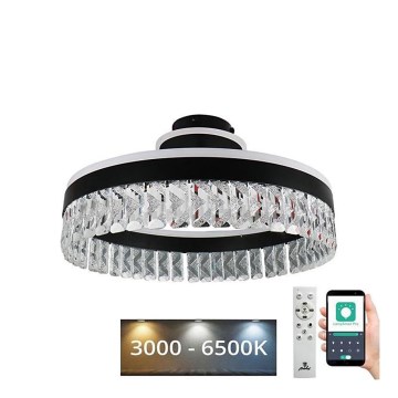 LED Dimming κρύσταλλο πλαφονιέρα οροφής LED/75W/230V 3000-6500K μαύρο + τηλεχειριστήριο