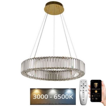 LED Dimming κρύσταλλο πολύφωτο on a string LED/40W/230V 3000-6500K χρώμιο/χρυσαφί + τηλεχειριστήριο