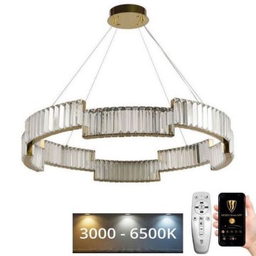 LED Dimming κρύσταλλο πολύφωτο on a string LED/60W/230V 3000-6500K χρυσαφί + τηλεχειριστήριο